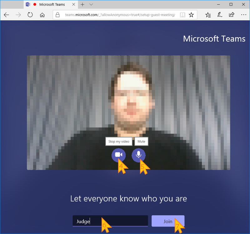 Instructions for muting microphone in Microsoft Teams